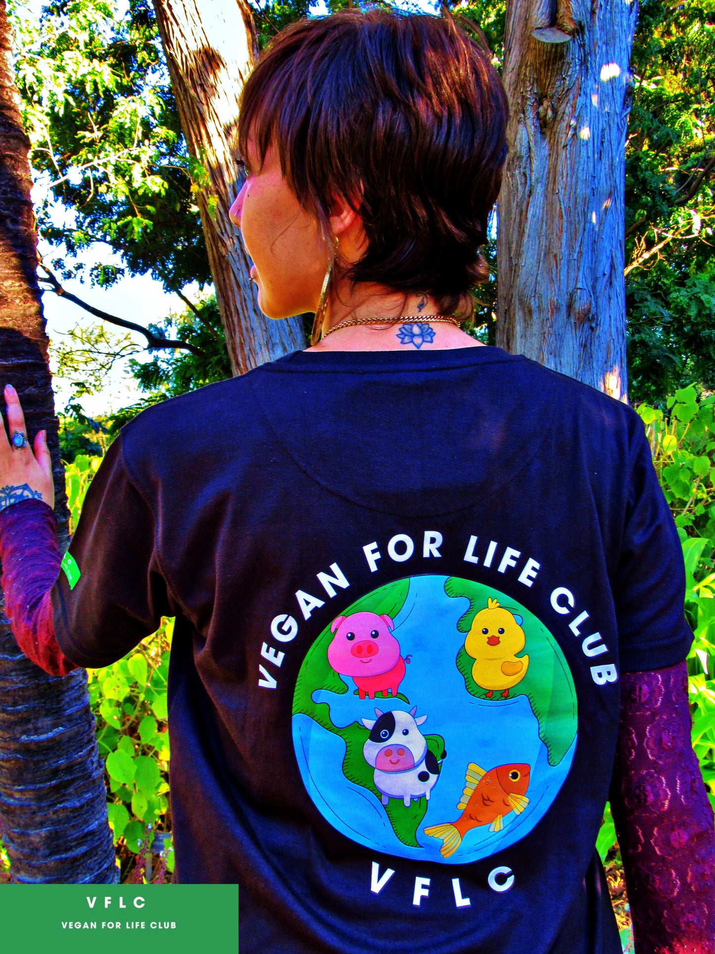 KILL BAD VIBES NOT THE ANIMALS & THE EARTH TEE! - VEGAN FOR LIFE CLUB
